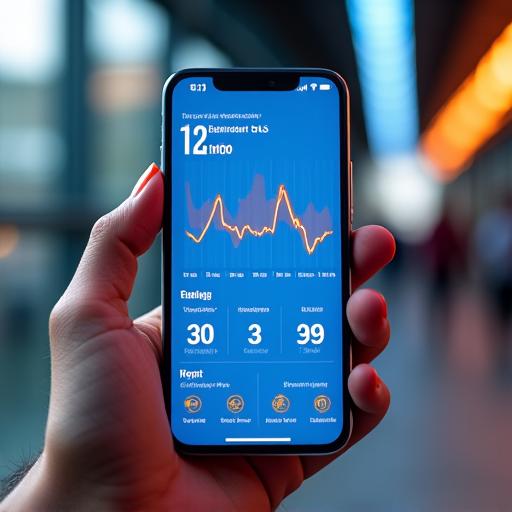 A smartphone screen displaying the AozoraConnect app with performance metrics
